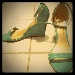 tiffany blue wedge sandals
